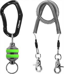 img 4 attached to SAMSFX Fishing Strongest Magnetic Net Release Magnet Clip Holder Retractor With Coiled Lanyard