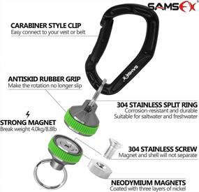 img 3 attached to SAMSFX Fishing Strongest Magnetic Net Release Magnet Clip Holder Retractor With Coiled Lanyard