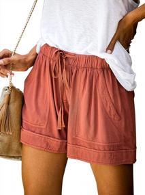 img 2 attached to Women'S Drawstring Casual Elastic Waist Loose Shorts With Pockets By Bunanphy