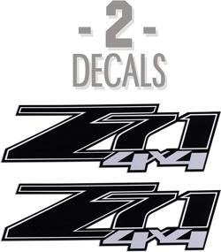 img 4 attached to 🔥 Stylish 2PCS Z71 4x4 Decals for Chevrolet Silverado 2007-2013 | Sleek Black Design