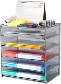 img 3 attached to Organize Your Desk With Samstar'S Silver 5-Tier Paper Tray And File Organizer