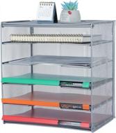 organize your desk with samstar's silver 5-tier paper tray and file organizer logo