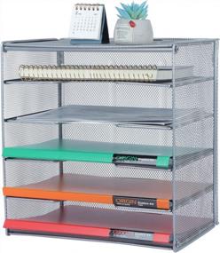 img 4 attached to Organize Your Desk With Samstar'S Silver 5-Tier Paper Tray And File Organizer