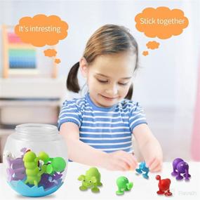 img 2 attached to 🧼 Suction Cup Toys for Kids, 12 Pcs Bath Toys Sensory Playset for Boys and Girls Ages 3-7, Stress-Relieving Fidget Toys, Travel-Friendly Sucker Toys