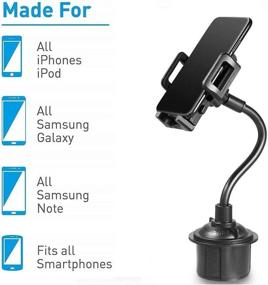 img 3 attached to 📱 Universal Car Cup Holder Phone Mount with Long Flexible Neck for LG Wing, LG Velvet, iPhone 13, iPhone 13 Pro, Samsung Galaxy A Series, Motorola Edge, Moto g100