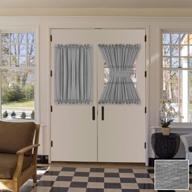 light filtering grey french door curtains - linen poly blended panels with solid rod pocket for glass doors - 52" x 40" - semi sheer gray - set of 1 by h.versailtex logo