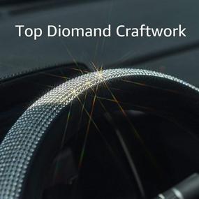 img 1 attached to 💎 ChuLian D Sharp Diamond Leather Steering Wheel Cover with Shimmering Crystal Rhinestones, Ideal Fit 15 Inch Car Wheel Protector for Women and Girls, Black