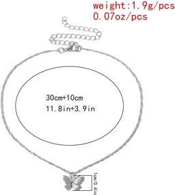 img 2 attached to Набор из 9 ожерелий-чокеров в виде бабочек: золотые и серебряные многослойные цепочки с изысканными подвесками для девочек и женщин