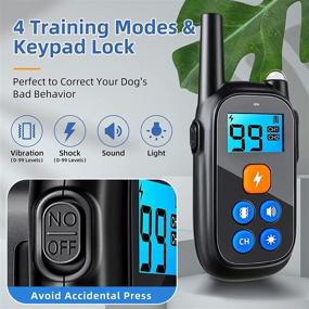 img 2 attached to 🐶 Enhance Dog Training with 5 Safe Modes: Rechargeable Waterproof Shock Collar for Dogs, Remote Range 2600Ft - Adjustable Shock Levels