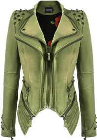 img 3 attached to Chouyatou Fashion Studded Perfectly Shaping Women's Clothing ~ Coats, Jackets & Vests