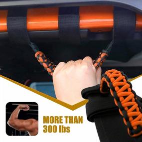 img 3 attached to Cartaoo Roll Bar Grab Handles For Jeep Gladiator Accessories,Interior Jeep Accessories,Premium Paracord Grips For Roll Bar Straps Handles Fit YJ TJ JK JL & Gladiator JT 1987-2021 (Orange 4Pcs)