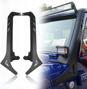 img 4 attached to Auxbeam 50 Inch LED Light Bar Mounts A-Pillar Front Windshield Mounting Brackets 2PCS Compatible With 2018 2019 2020 2021 Jeep Wrangler JL Jeep Gladiator JT