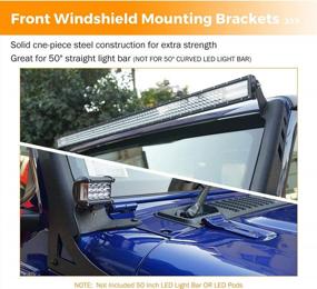 img 1 attached to Auxbeam 50 Inch LED Light Bar Mounts A-Pillar Front Windshield Mounting Brackets 2PCS Compatible With 2018 2019 2020 2021 Jeep Wrangler JL Jeep Gladiator JT