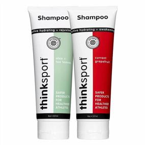 img 3 attached to Natural Shampoo Bundle For Men & Women: Thinksport Aloe & Tea Leaves, And Currant & Grapefruit Shampoo (8Oz Each) - Safe And Gentle Formula