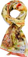 🧣 salutto lotus painted scarf - women's accessories - scarves & wraps logo