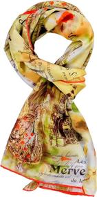 img 4 attached to 🧣 Salutto Lotus Painted Scarf - Women's Accessories - Scarves & Wraps