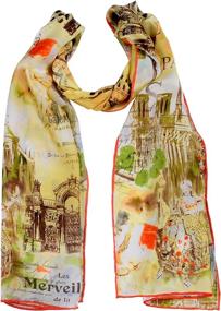 img 3 attached to 🧣 Salutto Lotus Painted Scarf - Women's Accessories - Scarves & Wraps
