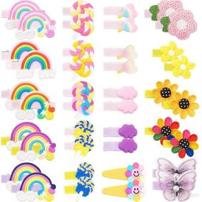 img 4 attached to Clips Barrettes Flower Rainbow Toddlers