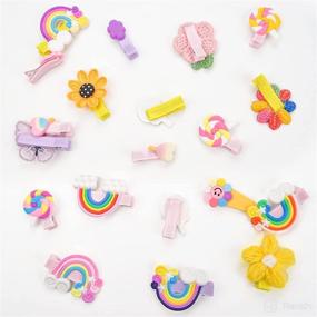 img 1 attached to Clips Barrettes Flower Rainbow Toddlers