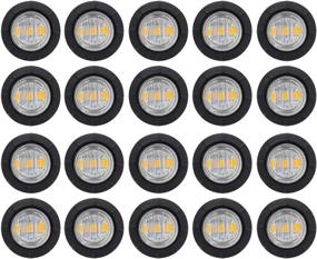 img 4 attached to ( Pack Of 20 ) TMH 3/4 Inch Mount Clear Lens Amber LED Clearance Bullet Marker Lights