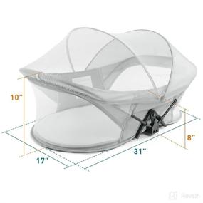 img 2 attached to 👶 Versatile Gray Baby Crib Bed with Breathable Net: 3-in-1 Travel Bassinet in a Portable Bag