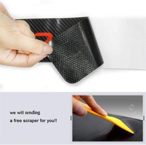 img 2 attached to SENYAZON FIT Decal Sticker Carbon Fibre Vinyl Reflective Car Door Sill Decoration Scuff Plate For Honda FIT (Silver)