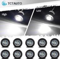 tctauto 3/4" white led marker light grommet miniature type dual function high & low 3 wire 10 pack logo