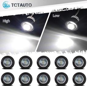 img 4 attached to TCTAuto 3/4" White LED Marker Light Grommet Miniature Type Dual Function High & Low 3 Wire 10 Pack