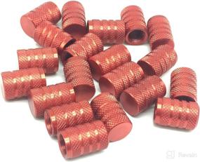 img 4 attached to Lantee 20 Pcs Red Tire Valve Stem Caps For Cars - Aluminium Pressure Covers Fit For BMW