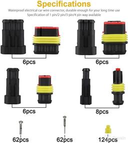 img 2 attached to 352pcs Waterproof Car Electrical Connector Kit | Plug Terminal Wire Connectors 1-4 Pin | Automotive Terminals Male Female Plug | 12 AMP Blade Fuses Assortment Kit for Car Motorcycle Truck Boats Scooter