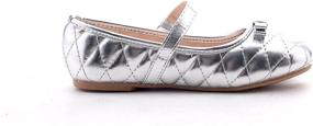 img 2 attached to Mila Casual Ballerina Megan 3 Silver4 Girls' Shoes ~ Flats