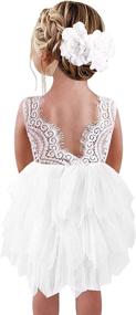 img 4 attached to 👗 Qmislg Girls Dresses: Adorable Backless Flower Girls' Clothing in Stylish Dresses