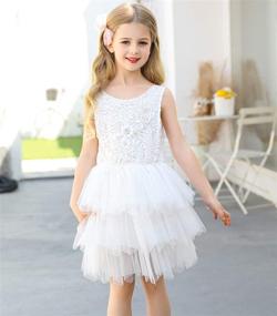 img 3 attached to 👗 Qmislg Girls Dresses: Adorable Backless Flower Girls' Clothing in Stylish Dresses