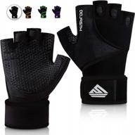 full palm pad workout gloves with strong wrist wrap support and enhanced grip for men and women - perfect for fitness, weightlifting, training, and exercise logo