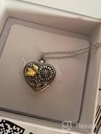 img 1 attached to 🌻 Sterling Silver Sunflower Cremation Necklace for Ashes - Rose Flower Urn Jewelry review by Tammy Thomas