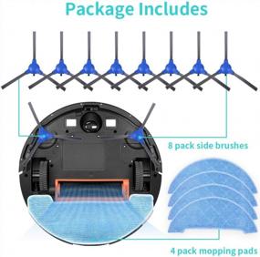 img 3 attached to 12-Pack KEEPOW Replacement Side Brush And Wet-Dry Vacuum Mop Clothes Accessory Kit For Coredy R500, R550(R500+) Robotic Vacuum Cleaner Compatible With Coredy R500, R550(R500+) Model