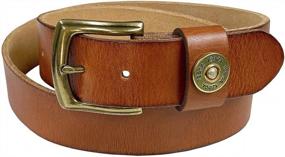 img 3 attached to Genuine Leather Jean Belt With 1-1/2"(38Mm) Wide Shotgun Shell Concho Accent