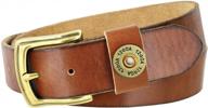 genuine leather jean belt with 1-1/2"(38mm) wide shotgun shell concho accent logo