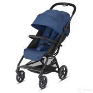 cybex eezy s + 2 stroller, lightweight travel stroller, all cybex infant car seats compatible, compact fold, storage stand, all-terrain wheels, baby stroller 6 months+, navy blue логотип
