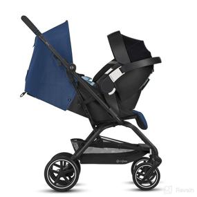 img 3 attached to CYBEX Eezy S + 2 Stroller, Lightweight Travel Stroller, All CYBEX Infant Car Seats Compatible, Compact Fold, Storage Stand, All-Terrain Wheels, Baby Stroller 6 Months+, Navy Blue
