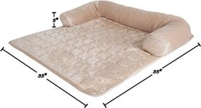 img 3 attached to 35x35 Beige Pet Furniture Protector Cover with Shredded Memory Foam, 3-Sided Bolster, and Soft Plush Fabric - Ideal for Dogs and Cats - by PETMAKER