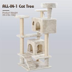 img 3 attached to AngelLike Multi Level Furniture Scratching Cats，White