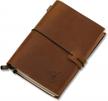 wander in style with the a6 refillable leather travel journal - perfect for writers and travelers! logo