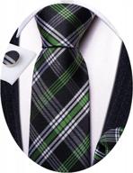 👔 refined elegance: barry wang black formal business necktie - essential men's accessory logo