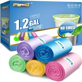 img 4 attached to Small Trash Bags 1.2 Gallon Garbage Bin Liners 150 Counts 5 Rolls 5 Colors For Bathroom Bedroom Office Car Garbage Can 5 Liters FORID