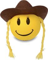 🐄 cute happy smiley cowgirl car antenna topper/auto mirror dangler/dashboard accessory - happyballs logo