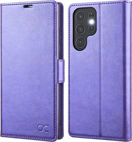 img 4 attached to Galaxy S22 Ultra 5G Wallet Case, PU Leather Flip Folio With Card Holders RFID Blocking Kickstand Shockproof TPU Inner Shell Phone Cover 6.8 Inch (2022) - Ocase Purple