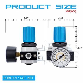 img 2 attached to NANPU LR-03 3/8" NPT High Pressure Air Regulator With Steel-Protected Gauge, 116 SCFM 230Psi