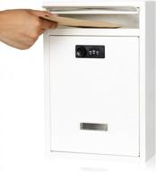 kyodoled locking wall mount mailbox,mail boxes outdoor with combination lock，security key drop box,12.59hx 8.46lx 3.35w inches,white large логотип