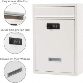 img 3 attached to KYODOLED Locking Wall Mount Mailbox,Mail Boxes Outdoor With Combination Lock，Security Key Drop Box,12.59Hx 8.46Lx 3.35W Inches,White Large